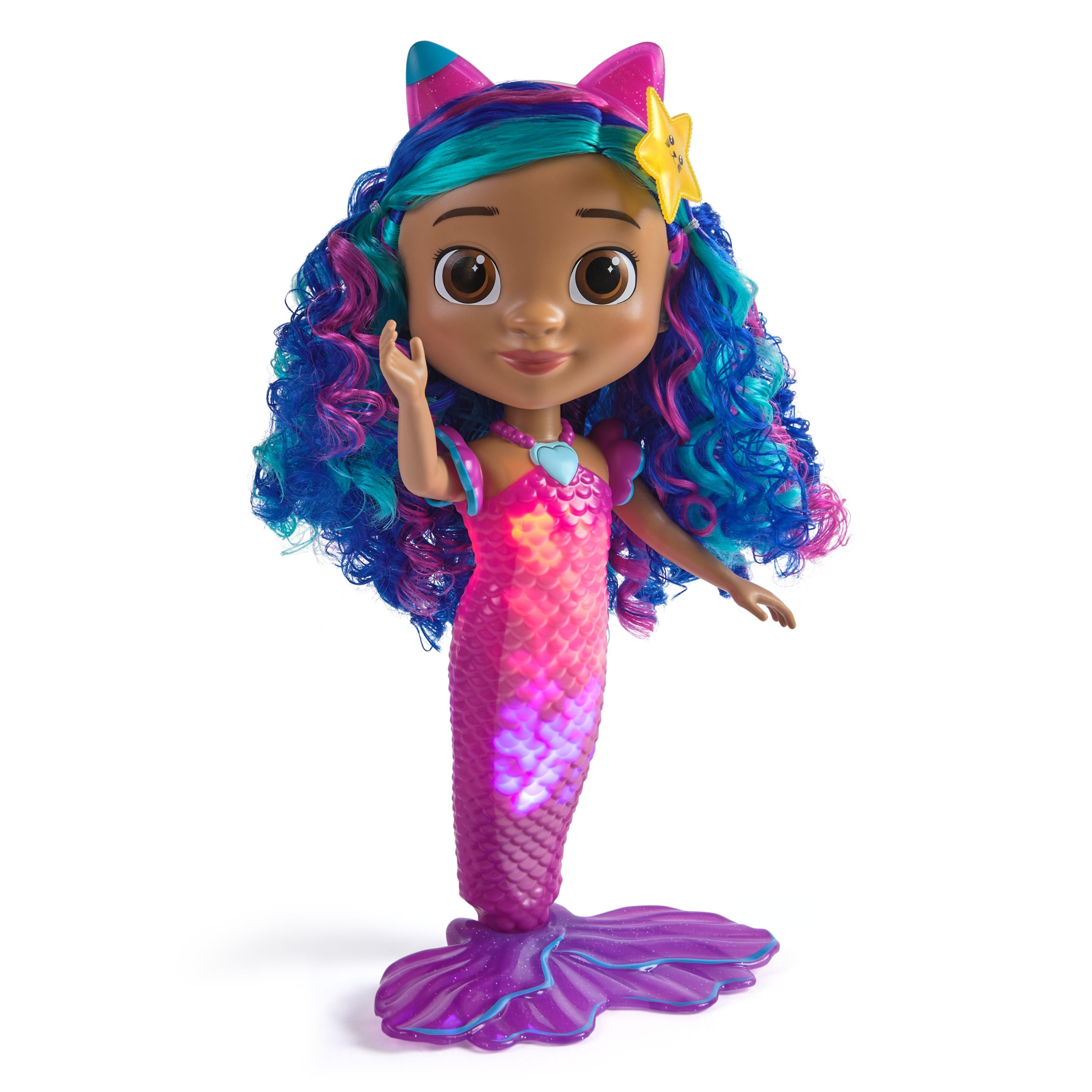 Gabby's Dollhouse: The Movie, Sing & Shine Mermaid Gabby, Waterproof Mermaid Doll With Lights & Sounds