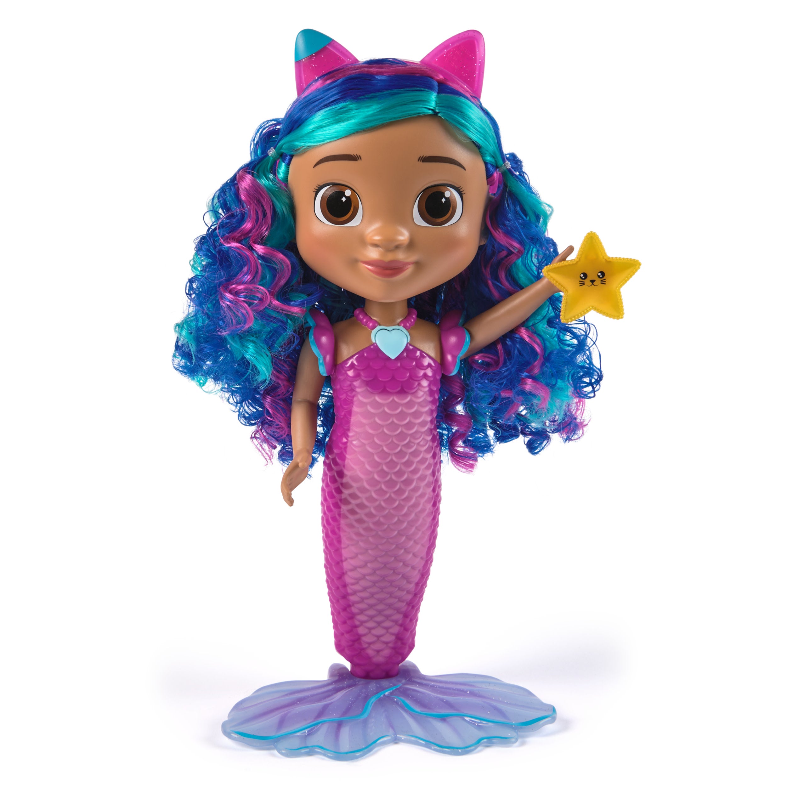 Gabby's Dollhouse: The Movie, Sing & Shine Mermaid Gabby, Waterproof Mermaid Doll With Lights & Sounds