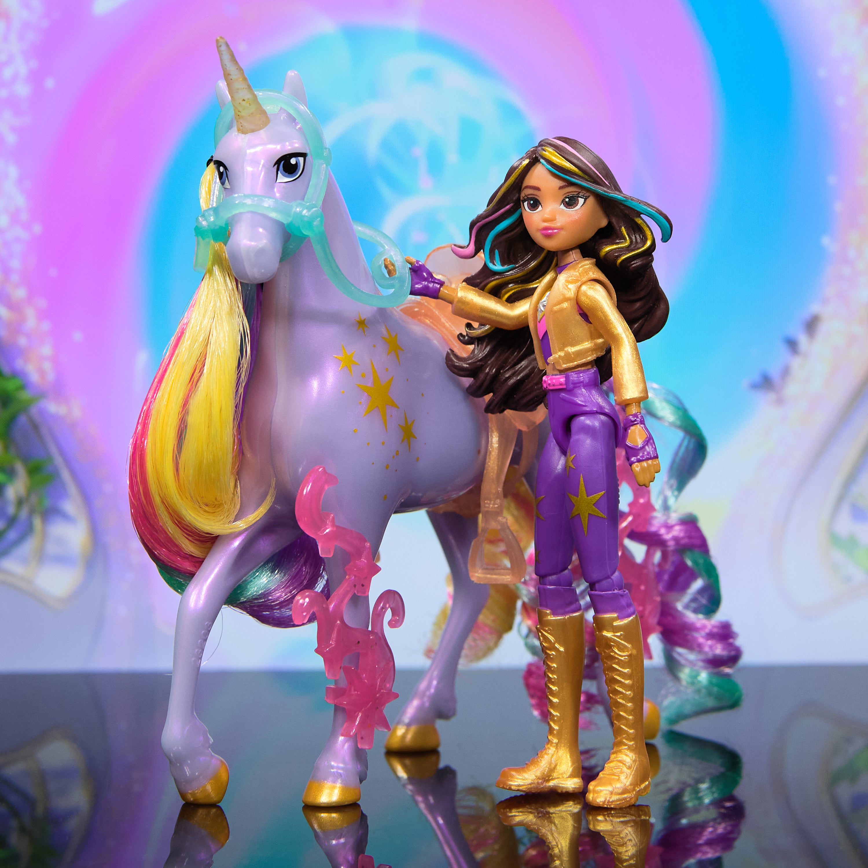 Unicorn Academy Sophia & Wildstar Power Of Friendship Set Translucent Saddle And 2 Power Accessories