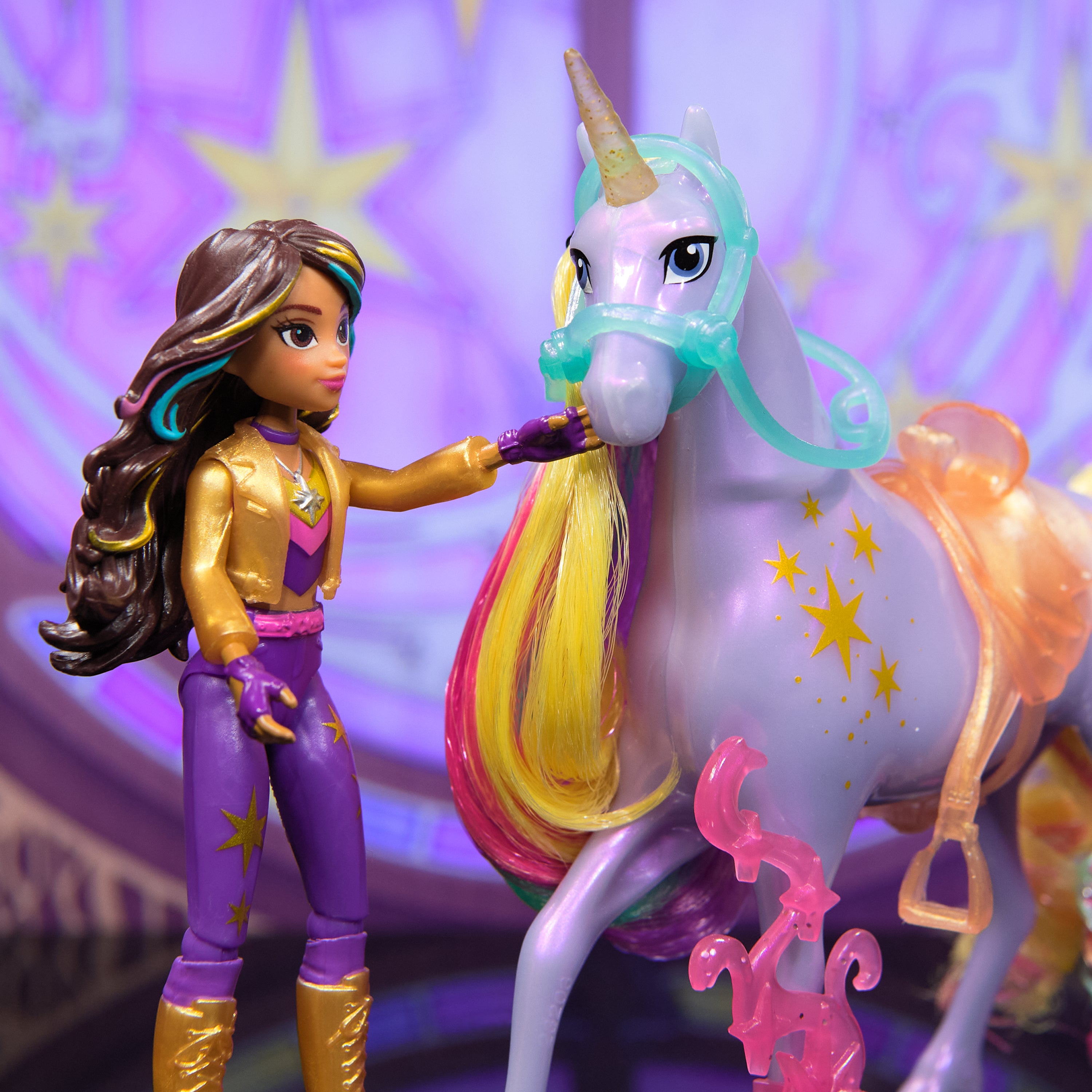 Unicorn Academy Sophia & Wildstar Power Of Friendship Set Translucent Saddle And 2 Power Accessories