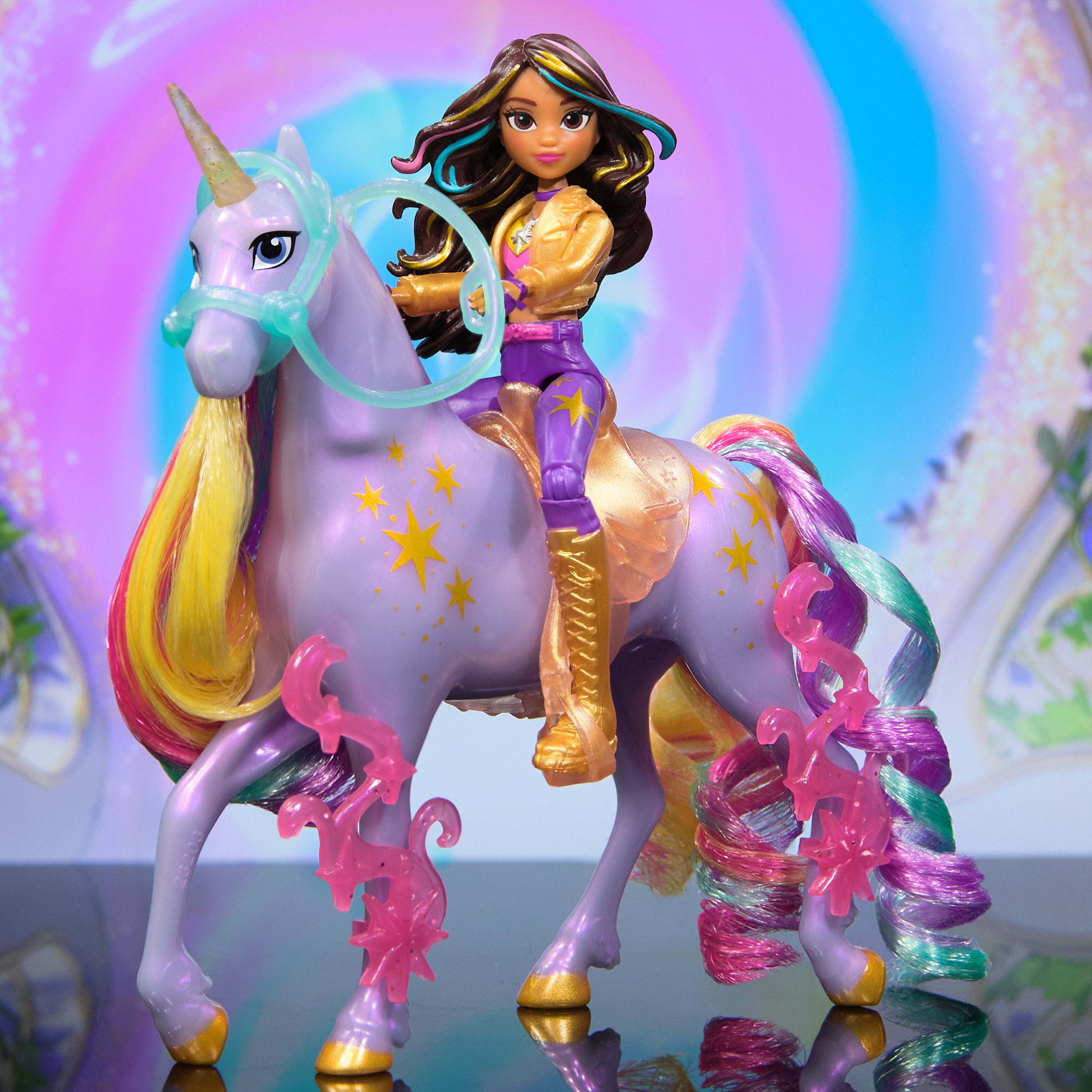 Unicorn Academy Sophia & Wildstar Power Of Friendship Set Translucent Saddle And 2 Power Accessories