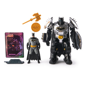 Dc Comics Metal Force Batman Action Figure, 15-Cm With 10-Cm Mini Figure