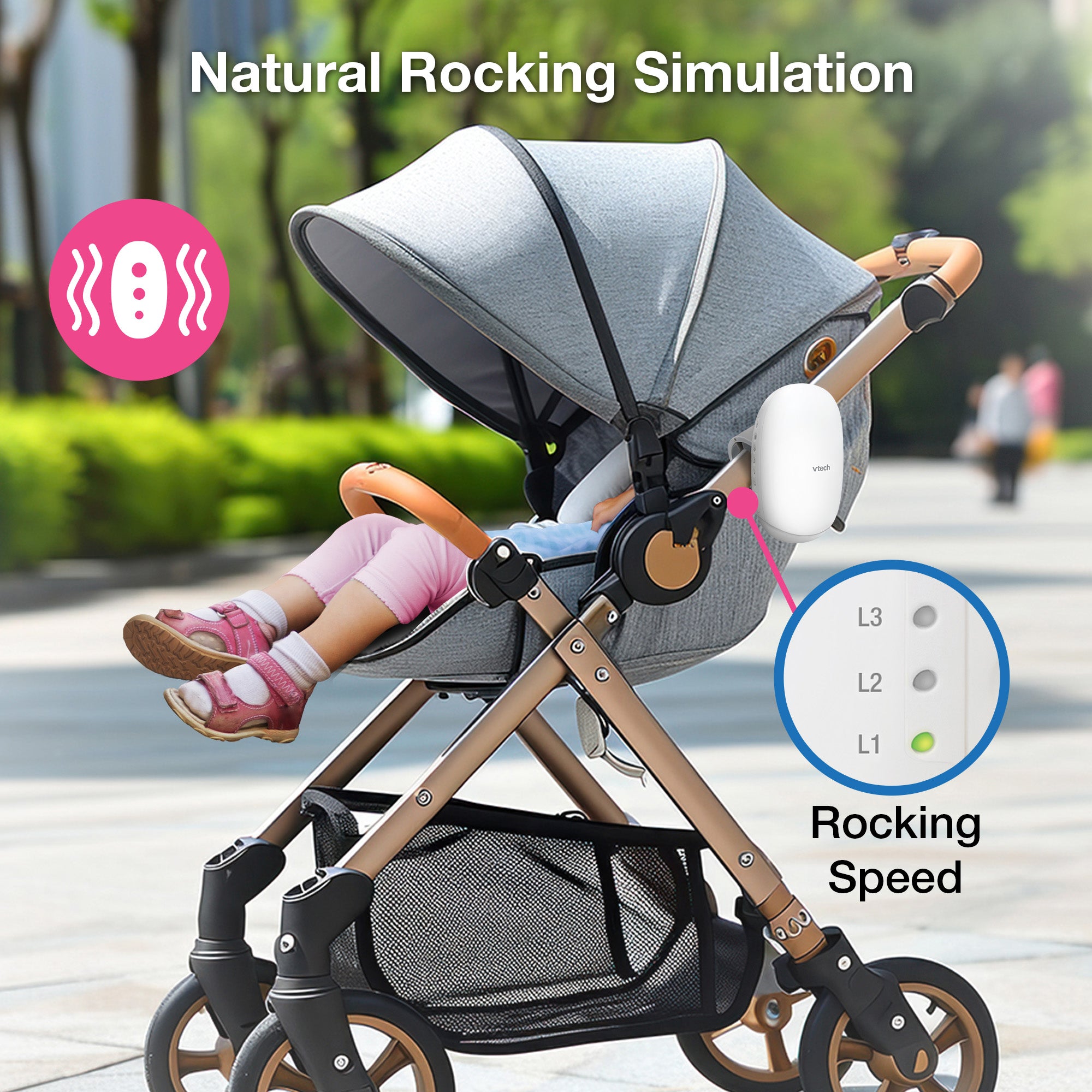 V-Hush™ Rocker Sound & Motion Stroller Soother