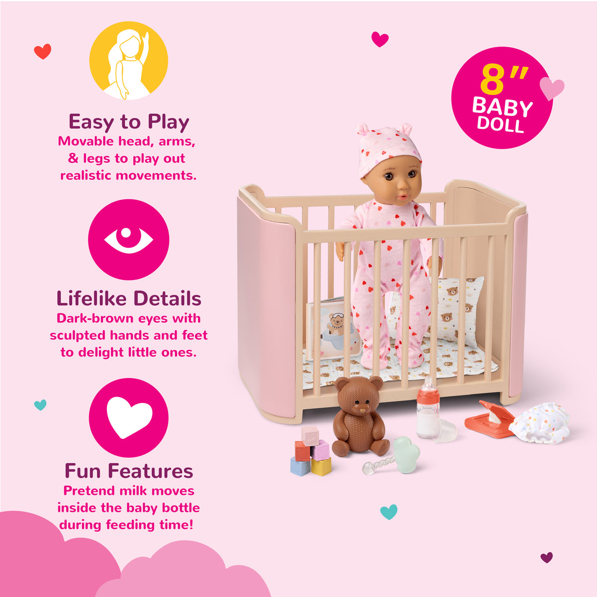Our Generation Baby Alba & Crib Set