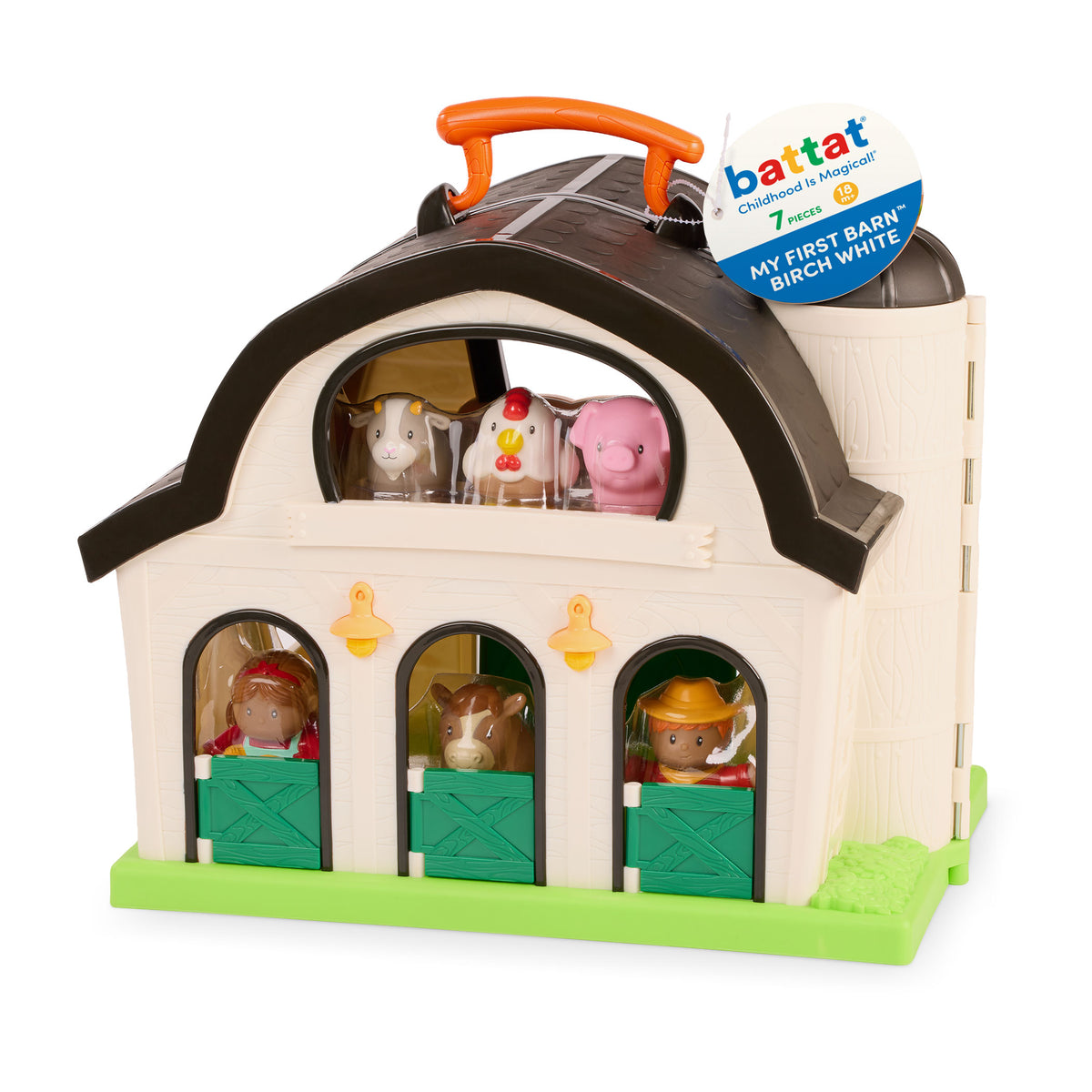 Battat My First Barn Birch White Folding Barn & Farm Animal Set