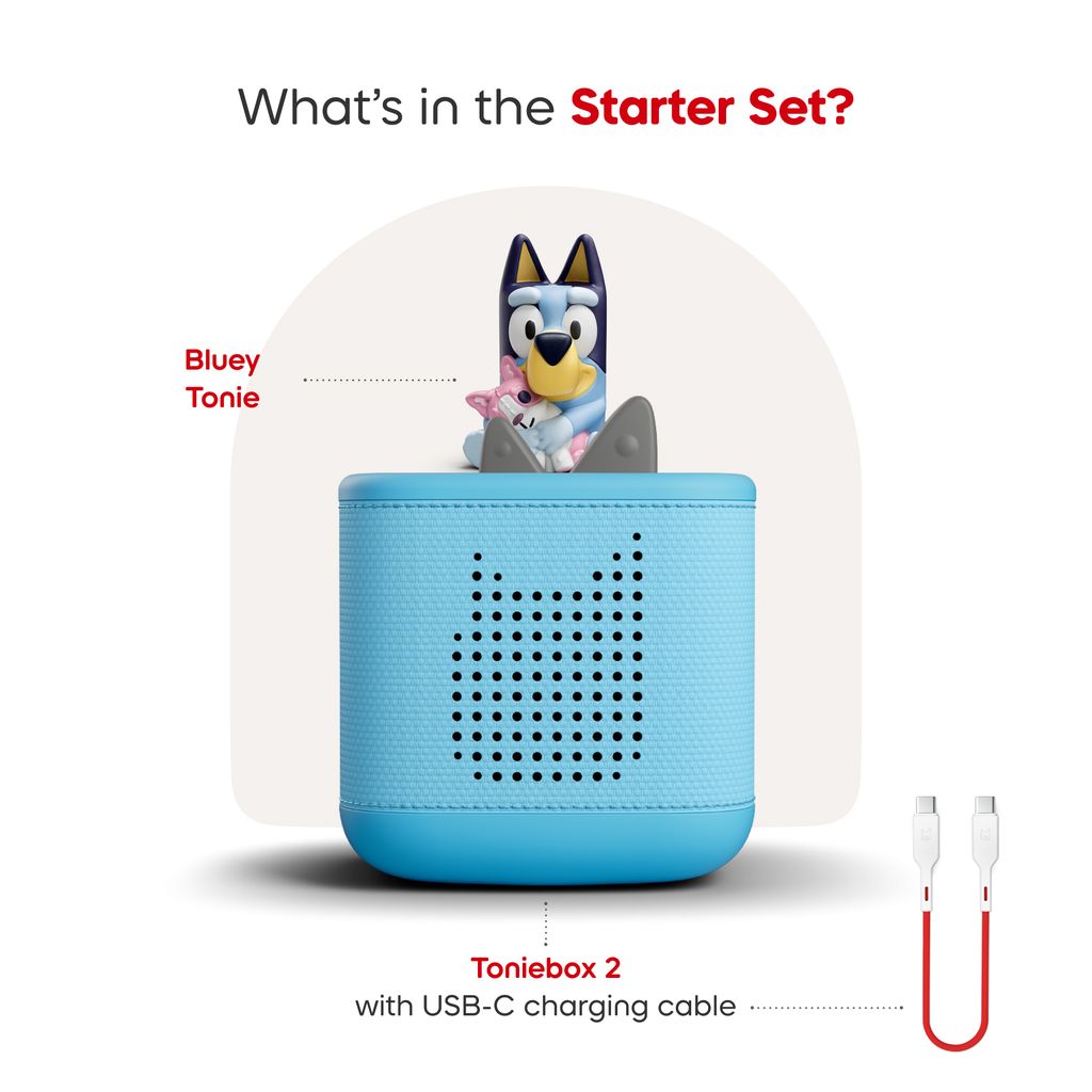 Tonies Toniebox 2 Sky Blue Starter Set And Bluey Audio