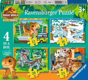Ravensburger Jurassic World Explorers 4 In A Box (12, 16, 20, 24 Piece) Jigsaw Puzzles - Ready To Explore