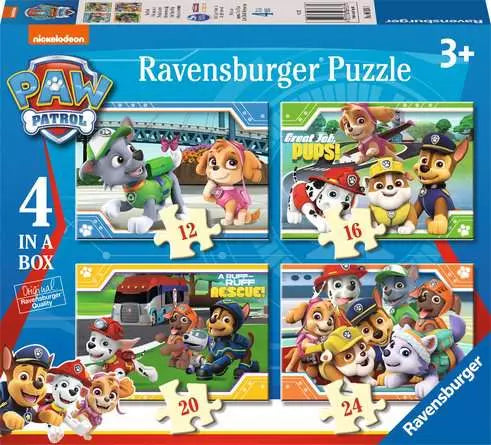 Ravensburger Paw Patrol 4 In A Box (12, 16, 20, 24 Piece) Jigsaw Puzzles