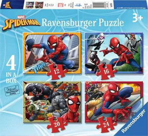 Ravensburger Marvel Spider-Man 4 In Box (12, 16, 20, 24 Piece) Jigsaw Puzzles