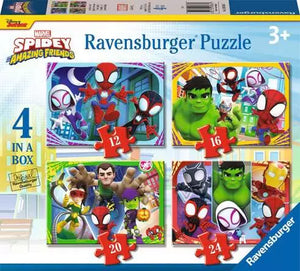 Ravensburger Spidey & His Amazing Friends 4 In A Box (12, 16, 20, 24 Piece) Jigsaw Puzzles