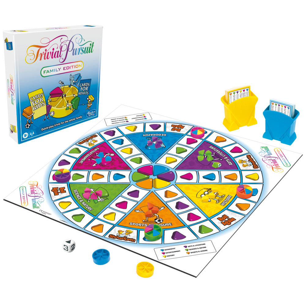 Trivial Pursuit Family Edition Board Game Family Game Night Trivia Ages 8 And Up
