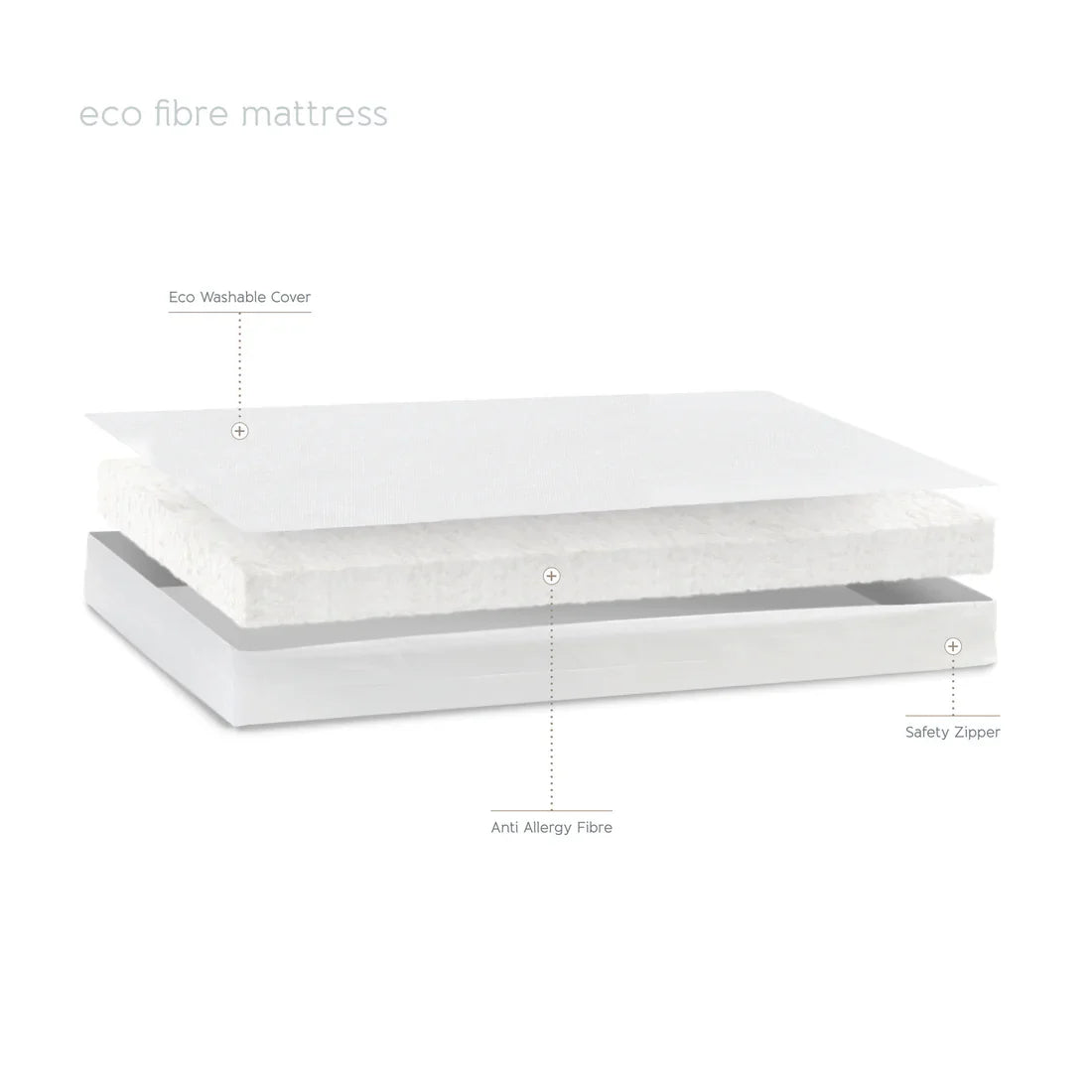 Baby Elegance Travel Cot Mattress - Eco Fibre - Foldable 66Cm X 94Cm