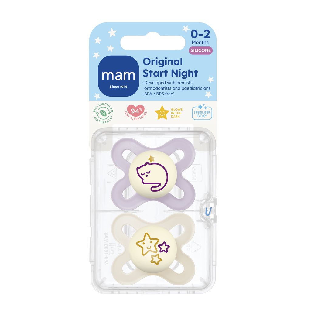 Mam Start Night Soothers 2 Pack 0-2 Months