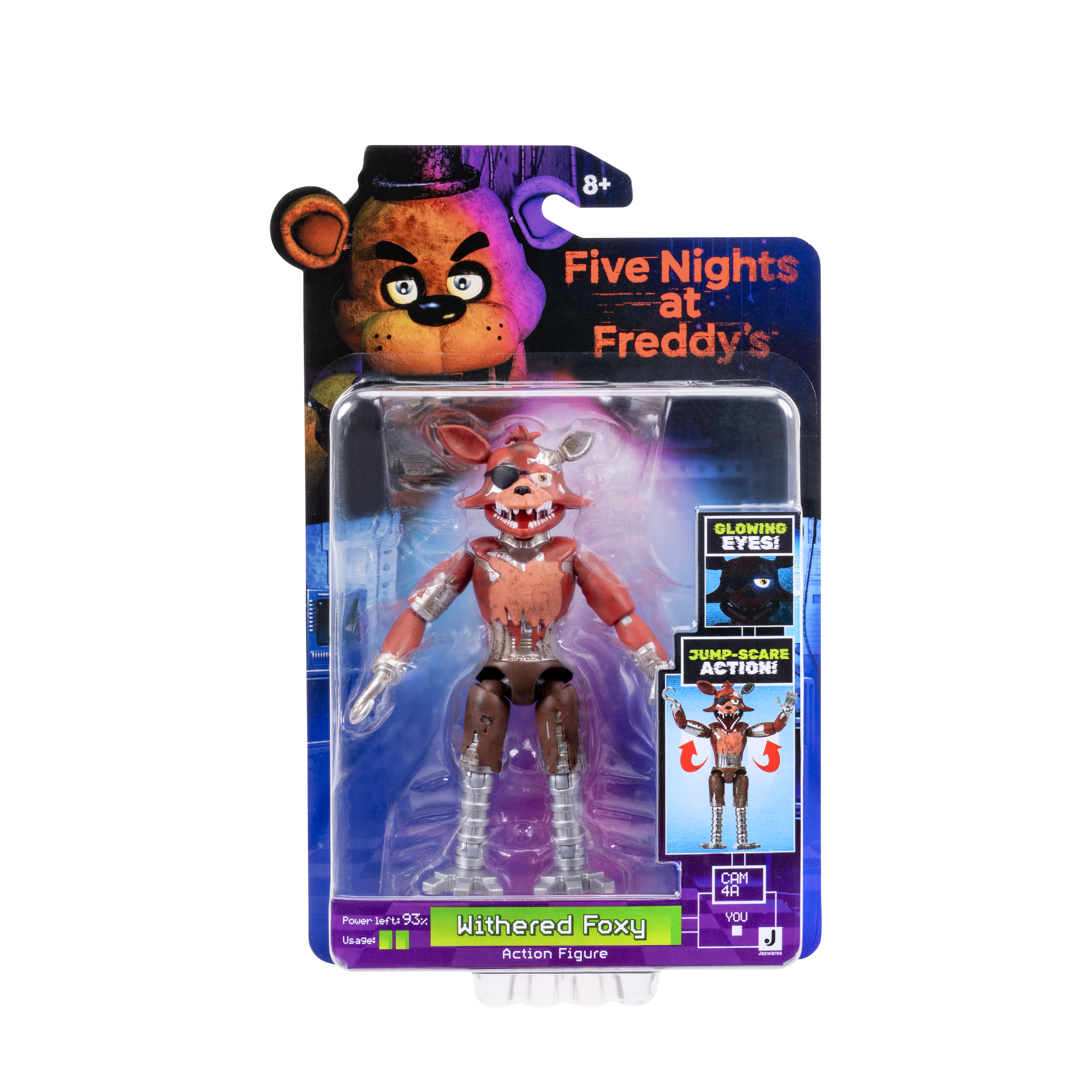 Five Nights At Freddy’s Withered Foxy - 5-Inch Articulated Figure With Jumpscare Feature And Glow-In-The-Dark Eyes