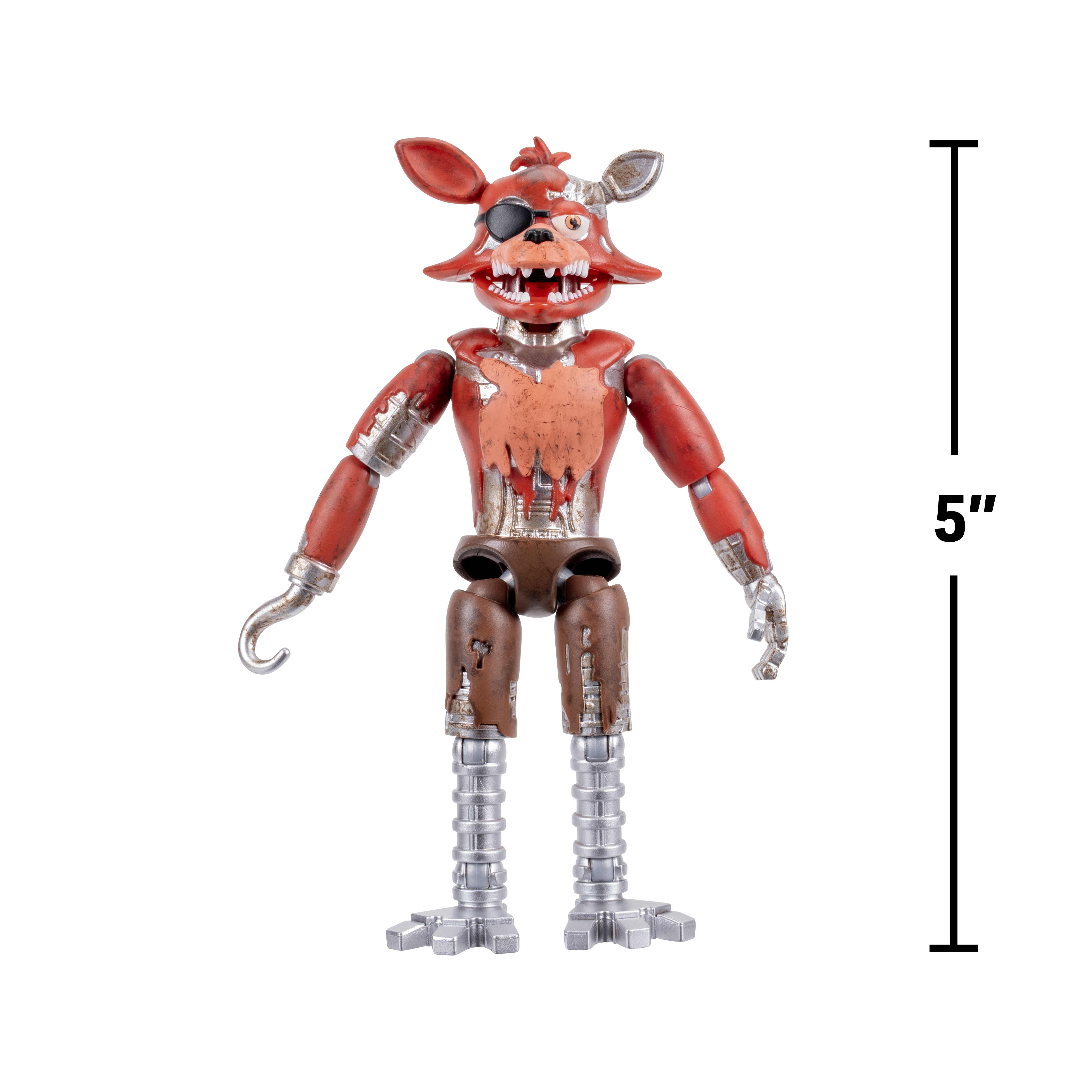 Five Nights At Freddy’s Withered Foxy - 5-Inch Articulated Figure With Jumpscare Feature And Glow-In-The-Dark Eyes