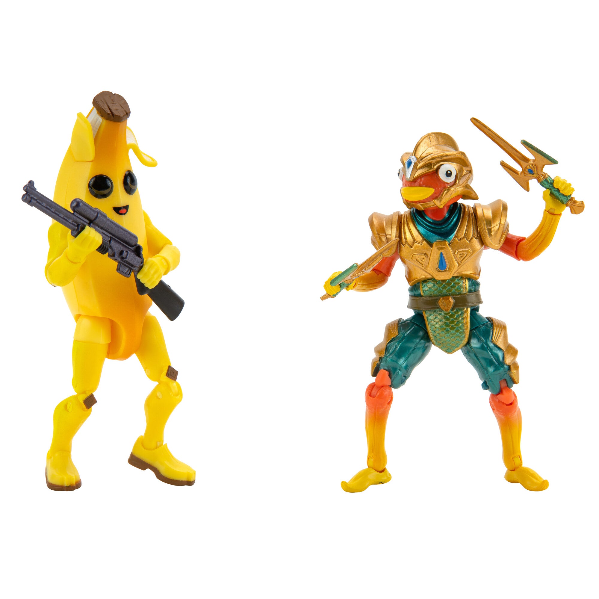Fortnite Peely Vs. Fishstick 6 Pack - Six 4-Inch Articulated Figures With Weapons And Harvesting Tools