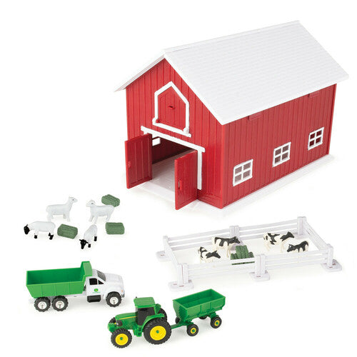 John Deere 1:64 Scale 24 Piece Farm Playset With On-The-Go Barn
