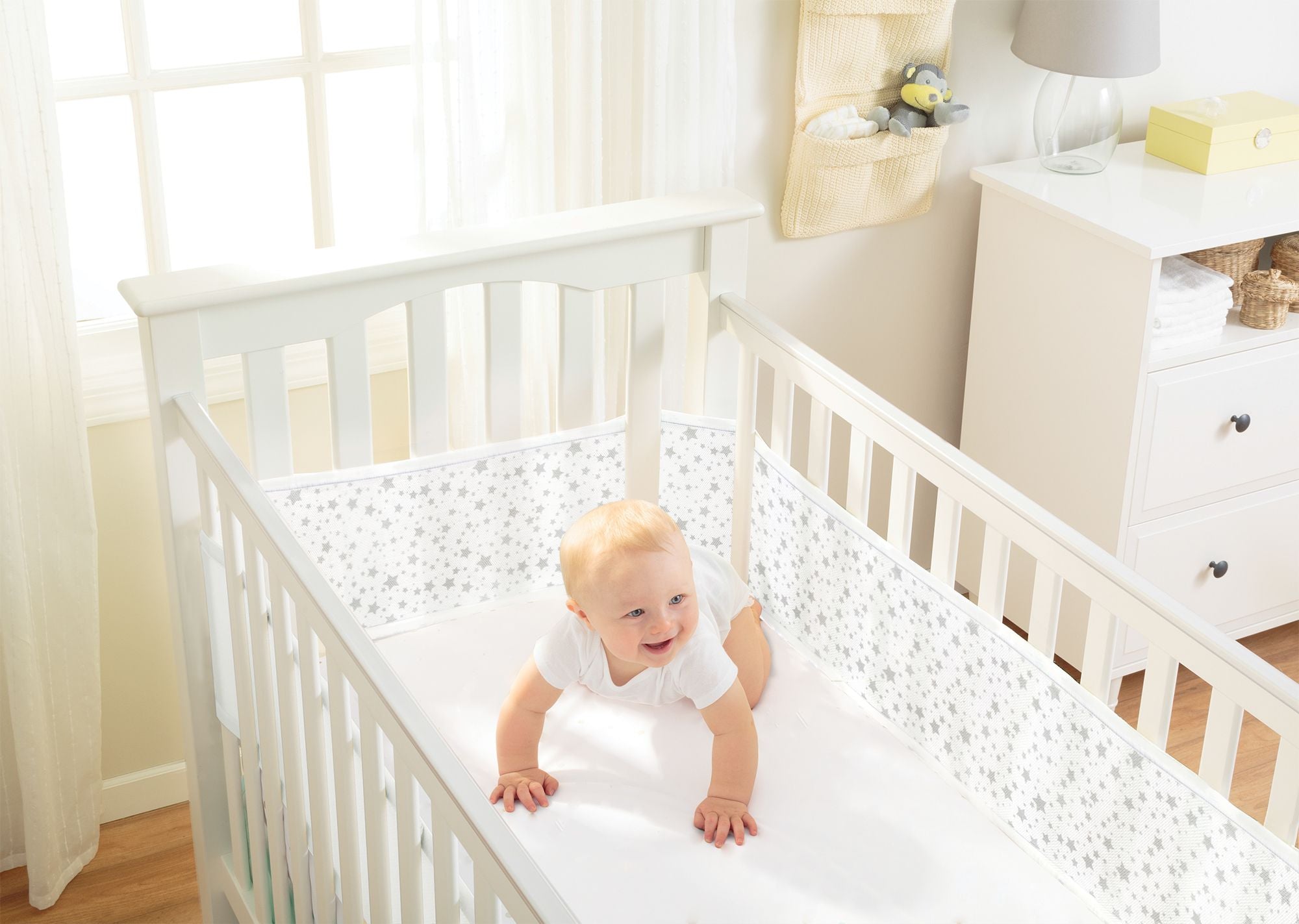 Mesh Cot Liner Twinkle Gray
