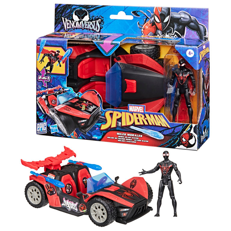 Marvel Spider-Man Venomversus Epic World Of Action Miles Morales Remix Blast Racer Figure & Toy Car