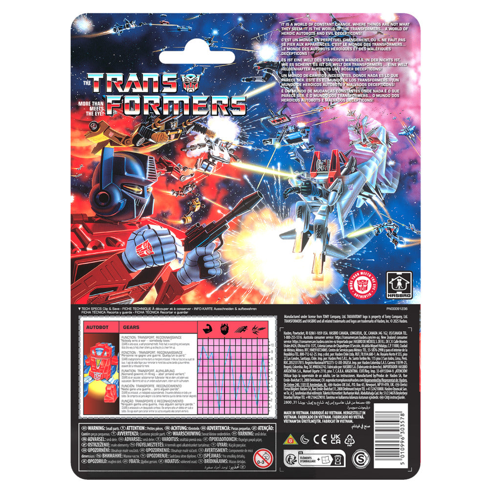 Transformers Toys Retro G1 Action Figure Autobot Gears (5”)