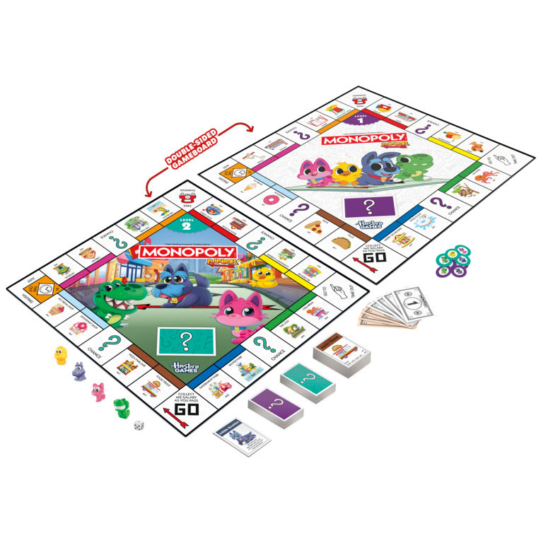 Monopoly Junior Board Game (2026) 2 Games In 1 2-Sided Board Preschool Game For Kids 4+