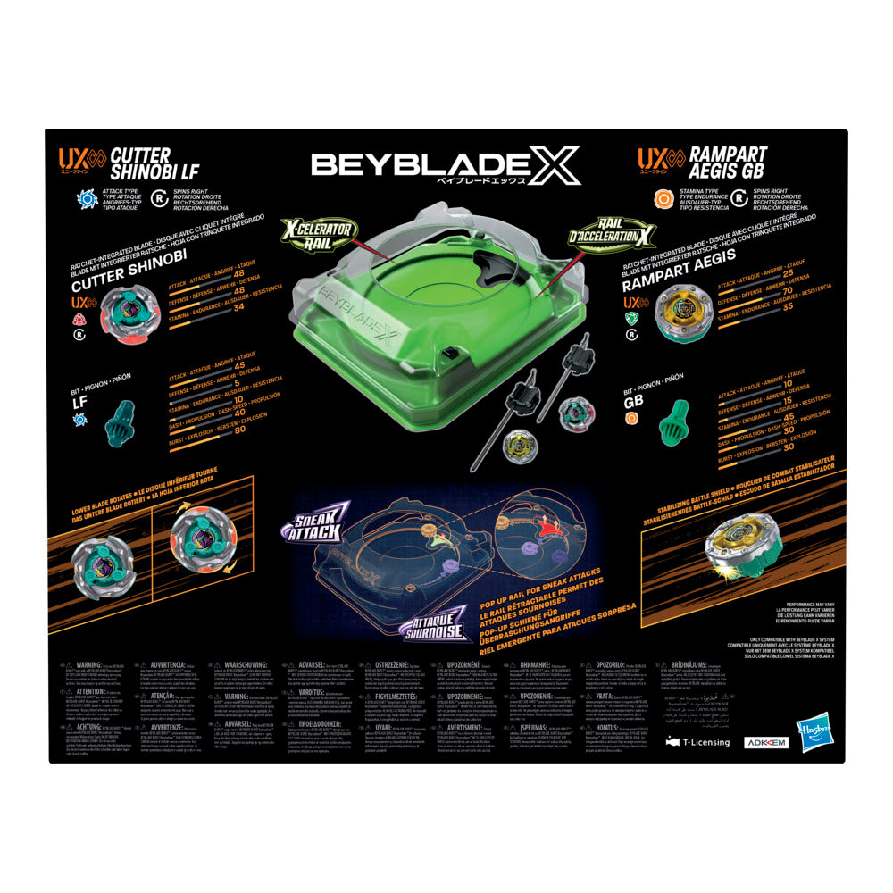 Beyblade X Sneak Attack Battle Set With Beystadium  Arena, 2 Tops, & 2 Launchers