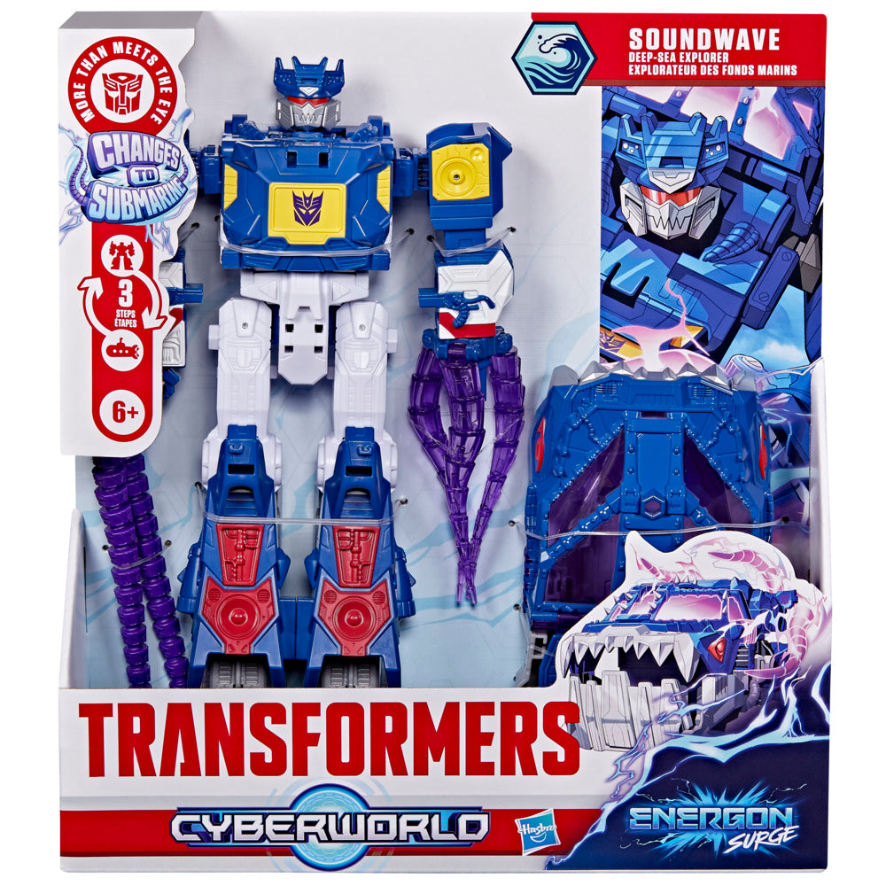 Transformers Cyberworld Soundwave Deep Sea Explorer Energon Surge 9-Inch Action Figure With Quick Change To Submarine Mode