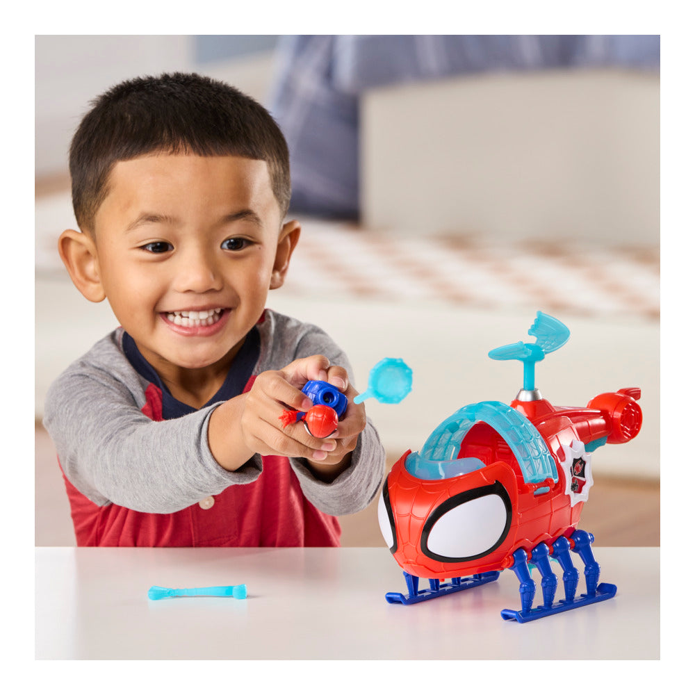 Marvel Spidey And His Amazing Friends Team Spidey Copter, 3-Inch (7.6 Cm) Action Figure & Toy Vehicle With Projectile