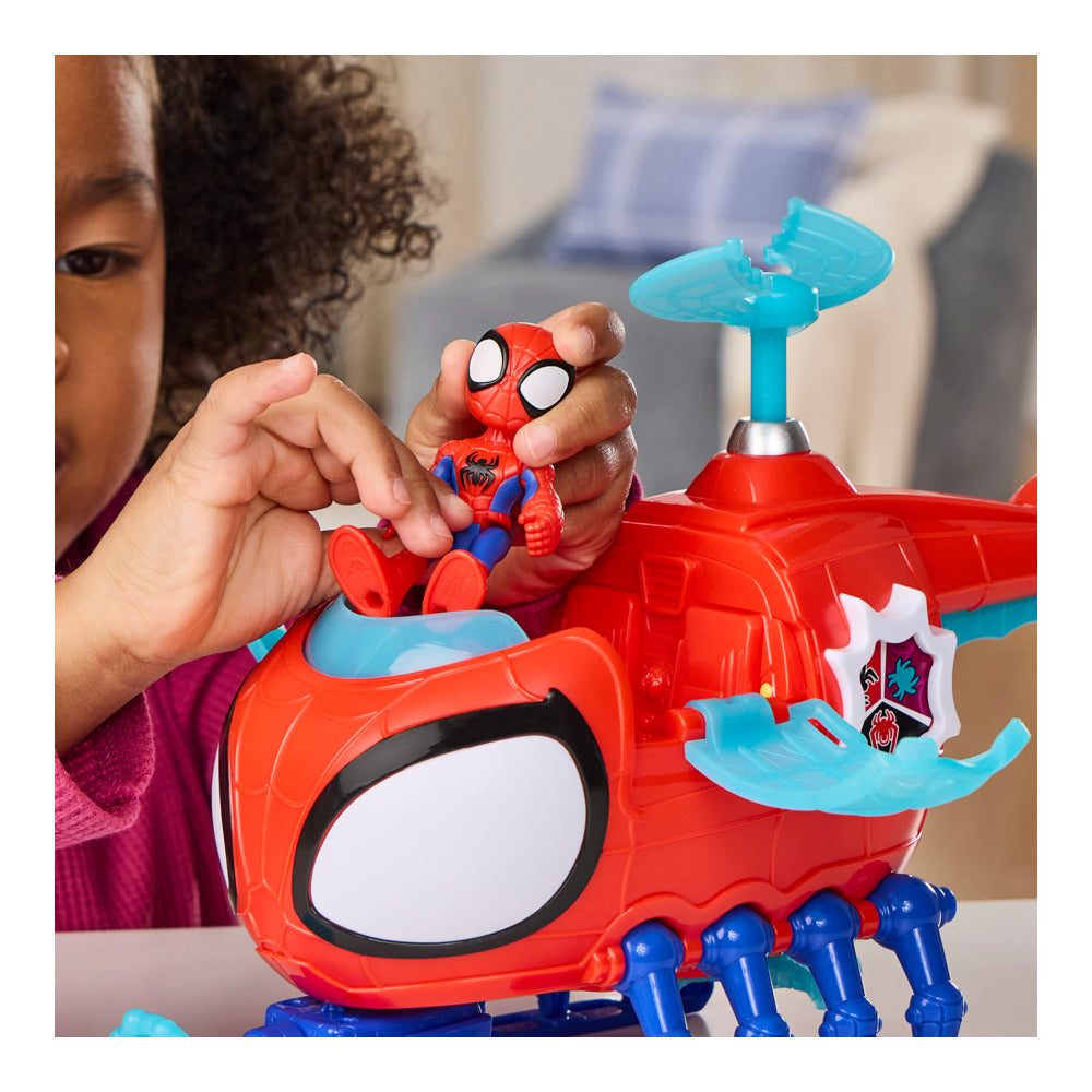 Marvel Spidey And His Amazing Friends Team Spidey Copter, 3-Inch (7.6 Cm) Action Figure & Toy Vehicle With Projectile