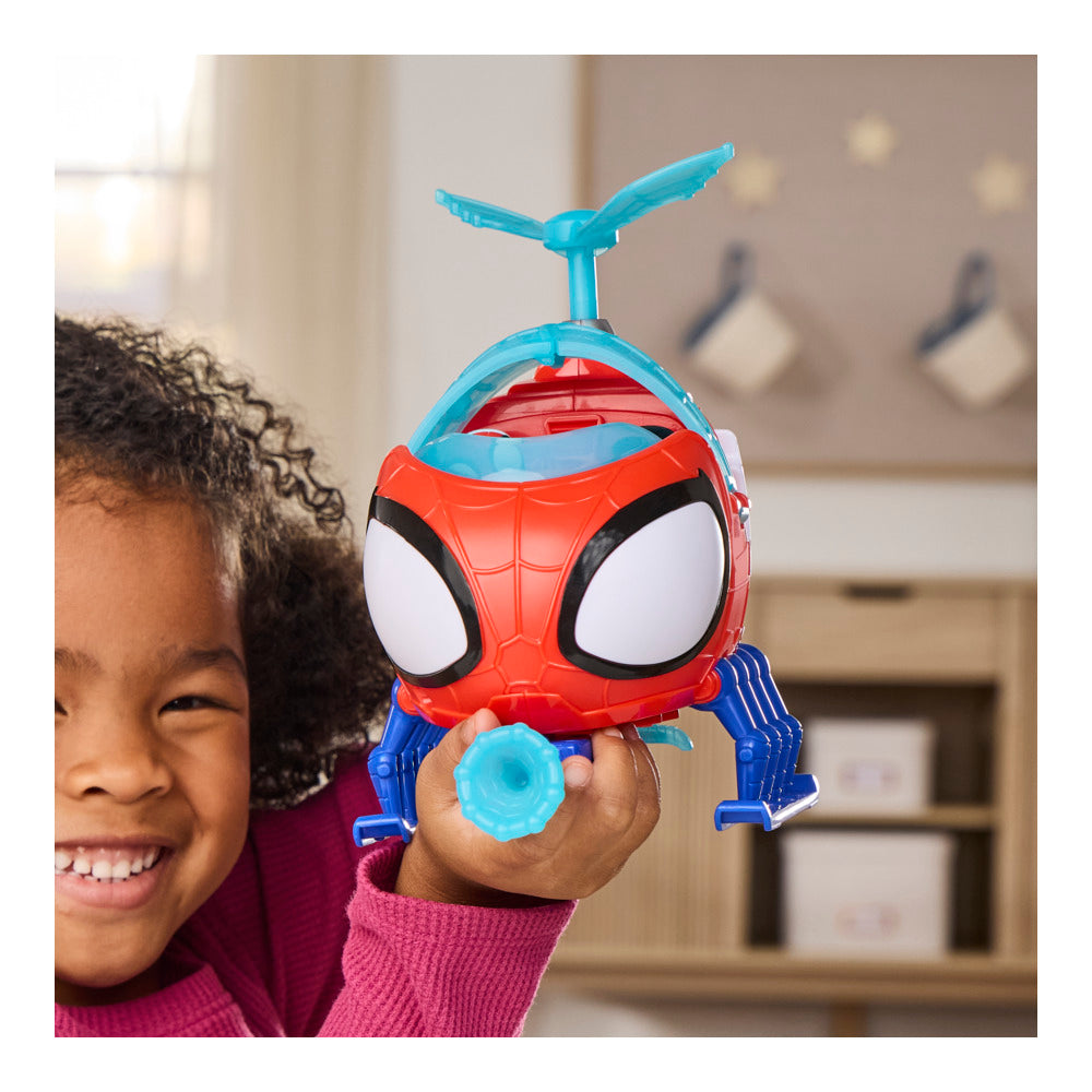Marvel Spidey And His Amazing Friends Team Spidey Copter, 3-Inch (7.6 Cm) Action Figure & Toy Vehicle With Projectile
