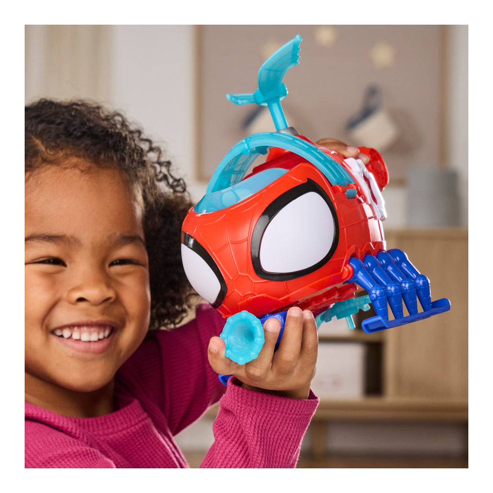Marvel Spidey And His Amazing Friends Team Spidey Copter, 3-Inch (7.6 Cm) Action Figure & Toy Vehicle With Projectile