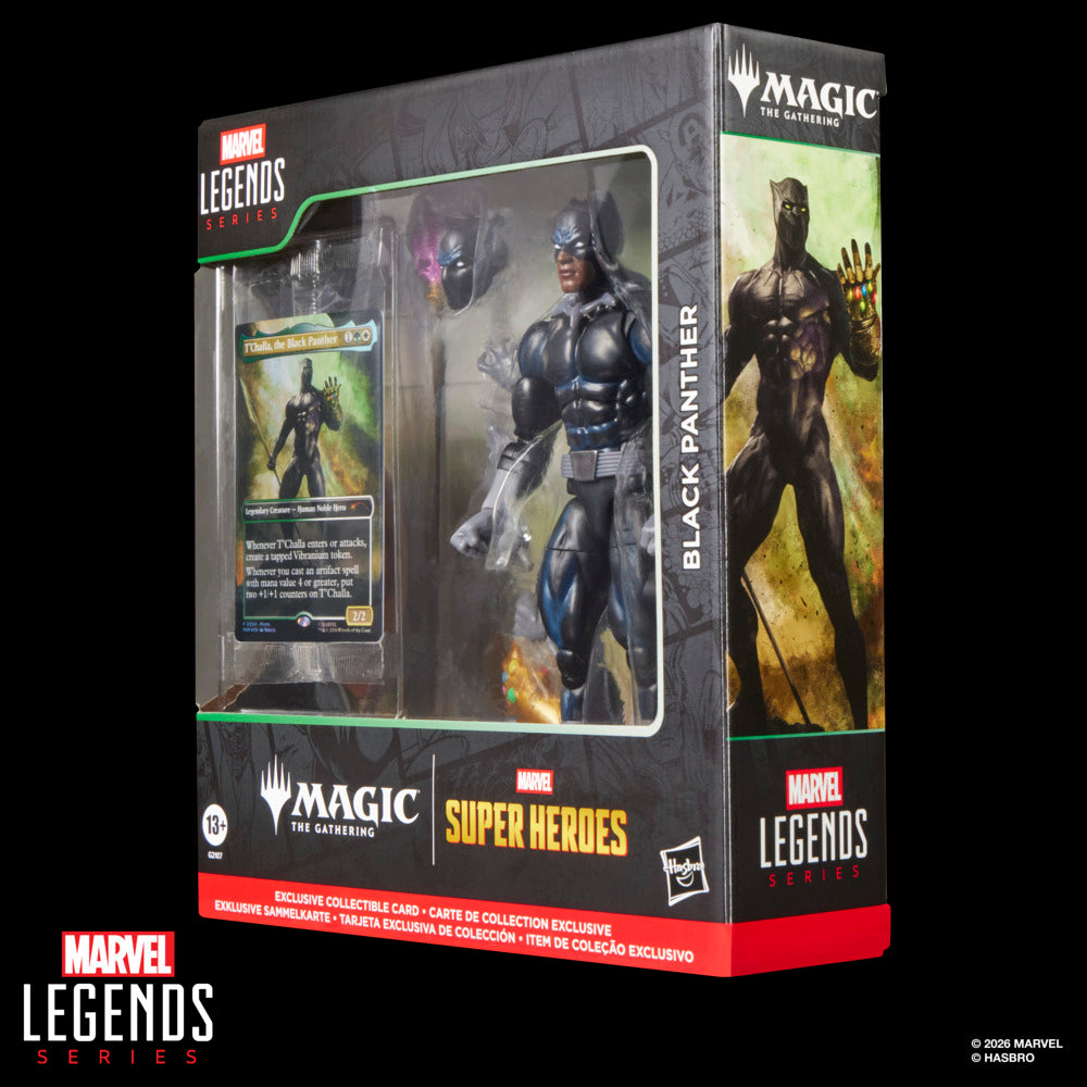 Marvel Legends Series Marvel Super Heroes Magic: The Gathering Black Panther, 6" Action Figure Plus Exclusive Foil Trading Card