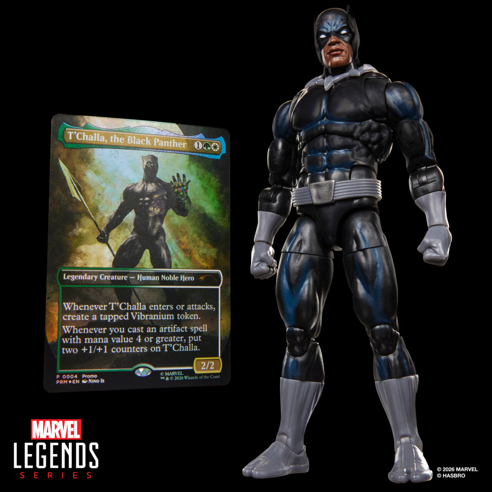 Marvel Legends Series Marvel Super Heroes Magic: The Gathering Black Panther, 6" Action Figure Plus Exclusive Foil Trading Card