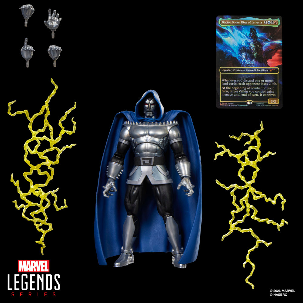 Marvel Legends Series Marvel Super Heroes Magic: The Gathering Doctor Doom 2099, 6" Action Figure Plus Exclusive Foil Trading Card