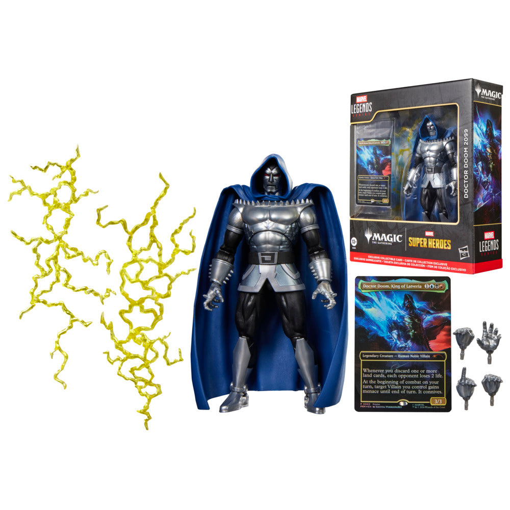 Marvel Legends Series Marvel Super Heroes Magic: The Gathering Doctor Doom 2099, 6" Action Figure Plus Exclusive Foil Trading Card