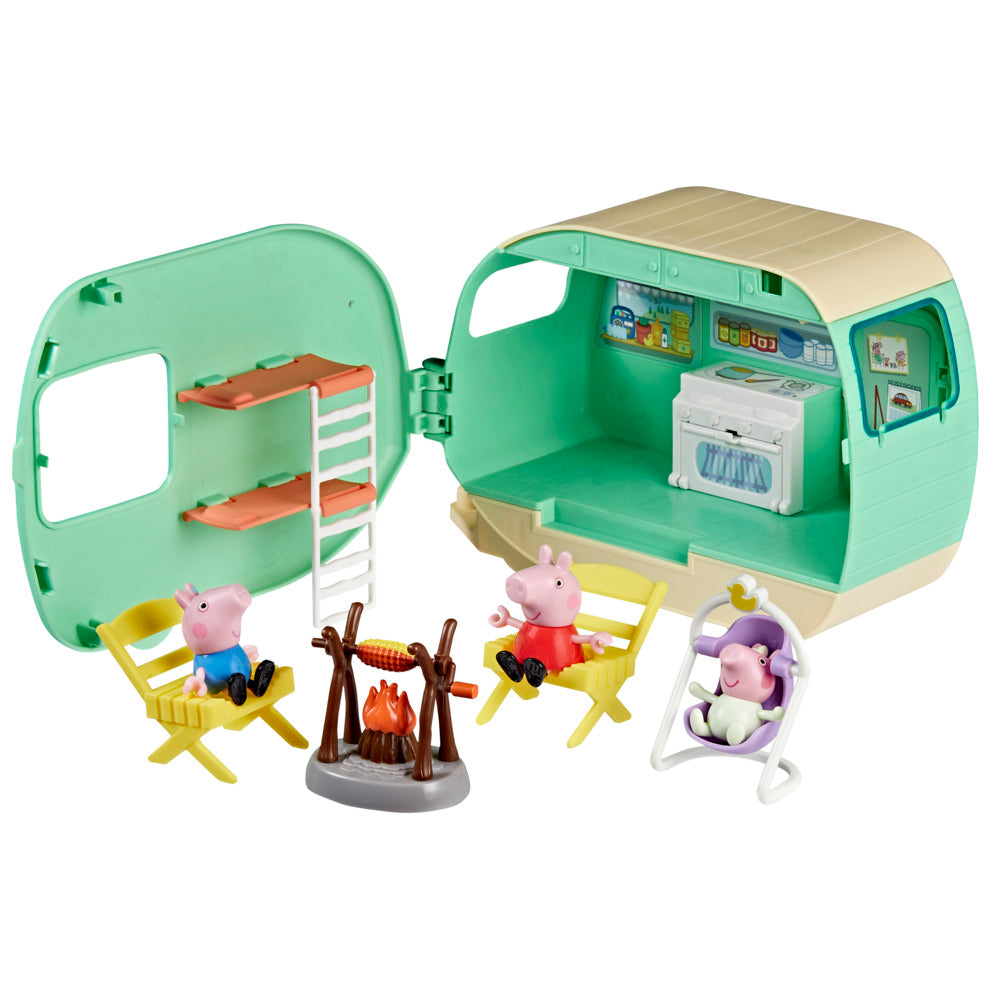 Peppa Pig Three Little Piggies Caravan Playset With 3 Figures