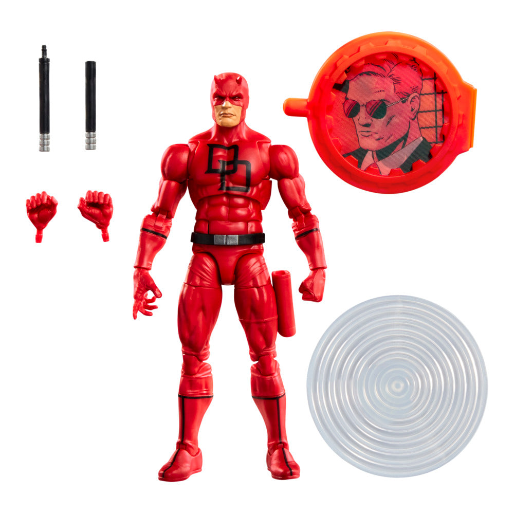 Marvel Legends Series Secret Wars Daredevil, Retro Marvel Comics Collectible 15-Cm Action Figure With Lenticular Shield