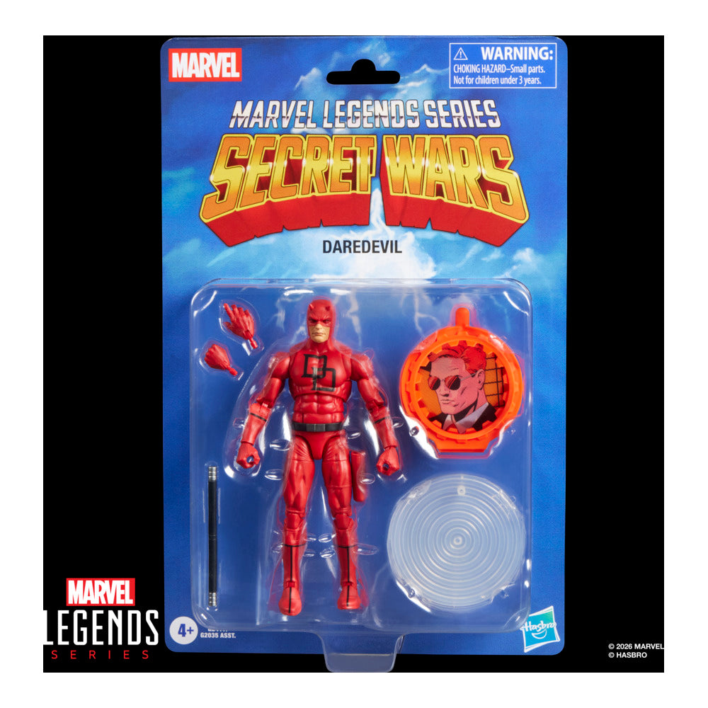 Marvel Legends Series Secret Wars Daredevil, Retro Marvel Comics Collectible 15-Cm Action Figure With Lenticular Shield