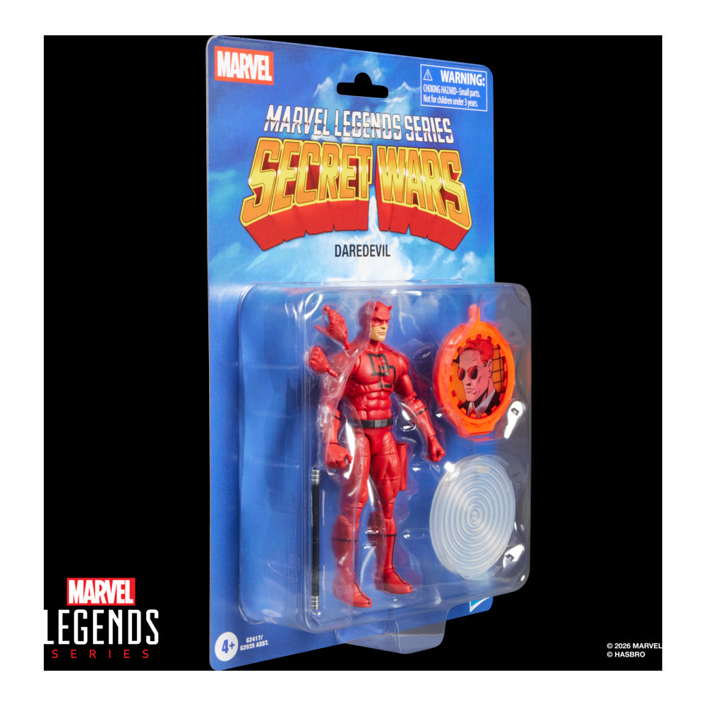 Marvel Legends Series Secret Wars Daredevil, Retro Marvel Comics Collectible 15-Cm Action Figure With Lenticular Shield
