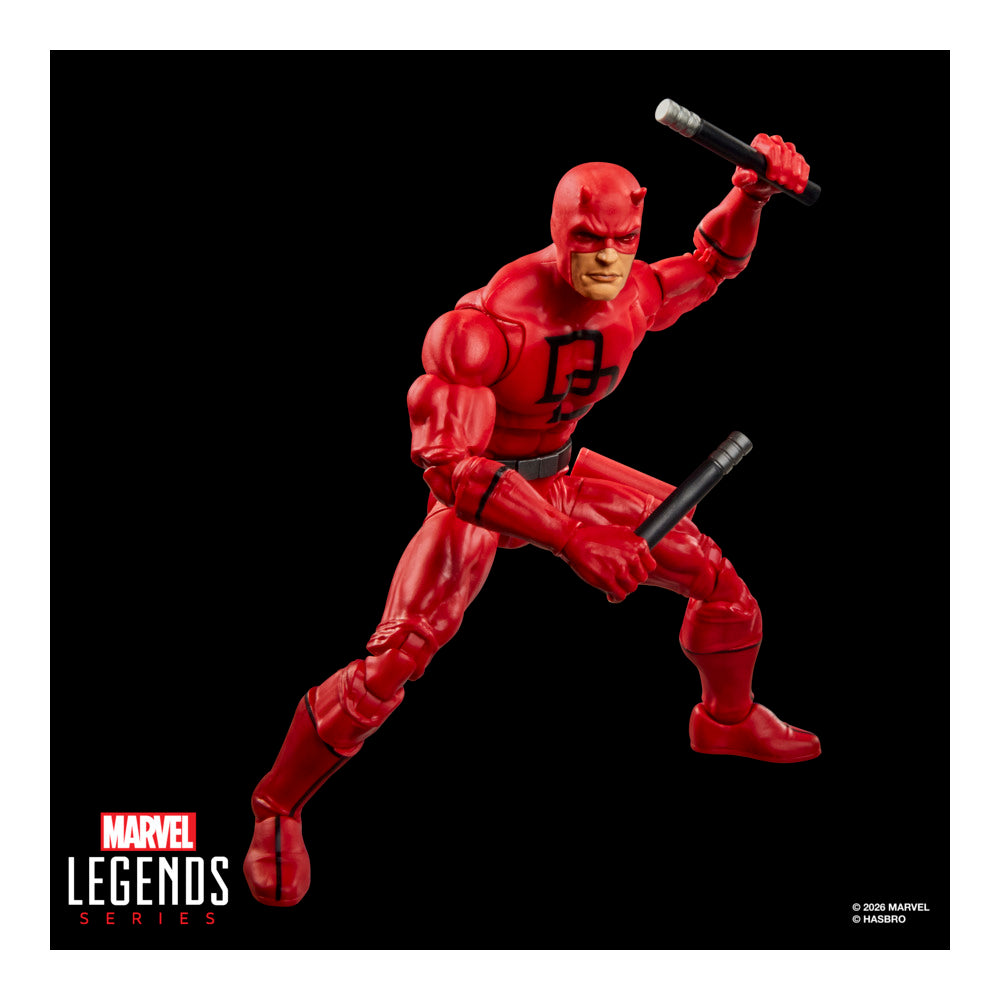 Marvel Legends Series Secret Wars Daredevil, Retro Marvel Comics Collectible 15-Cm Action Figure With Lenticular Shield