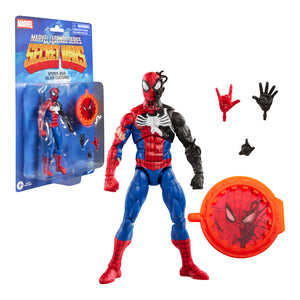 Marvel Legends Series Secret Wars Spider-Man (Alien Costume) Retro Marvel Comics Collectible 15-Cm Action Figure With Lenticular Shield