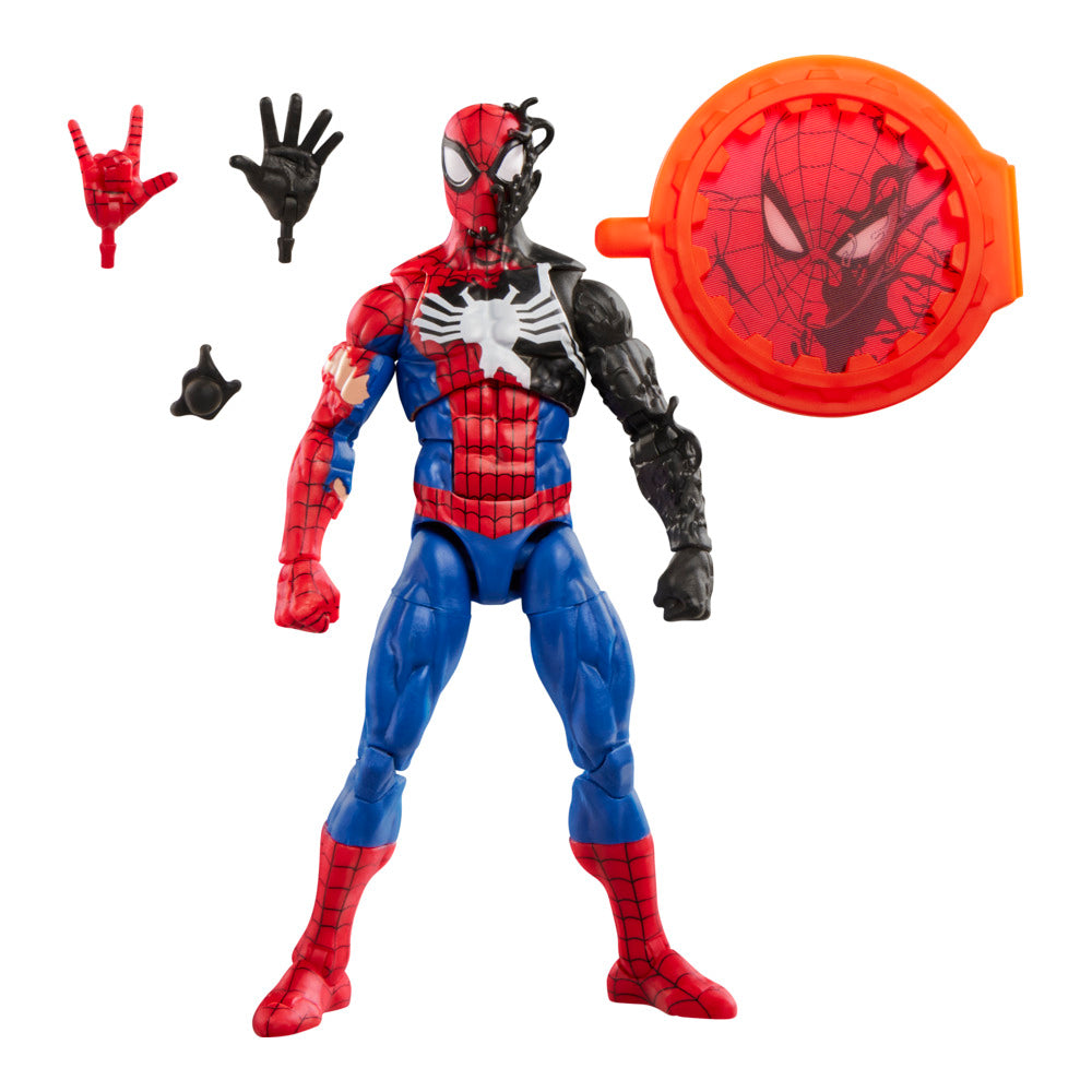 Marvel Legends Series Secret Wars Spider-Man (Alien Costume) Retro Marvel Comics Collectible 15-Cm Action Figure With Lenticular Shield