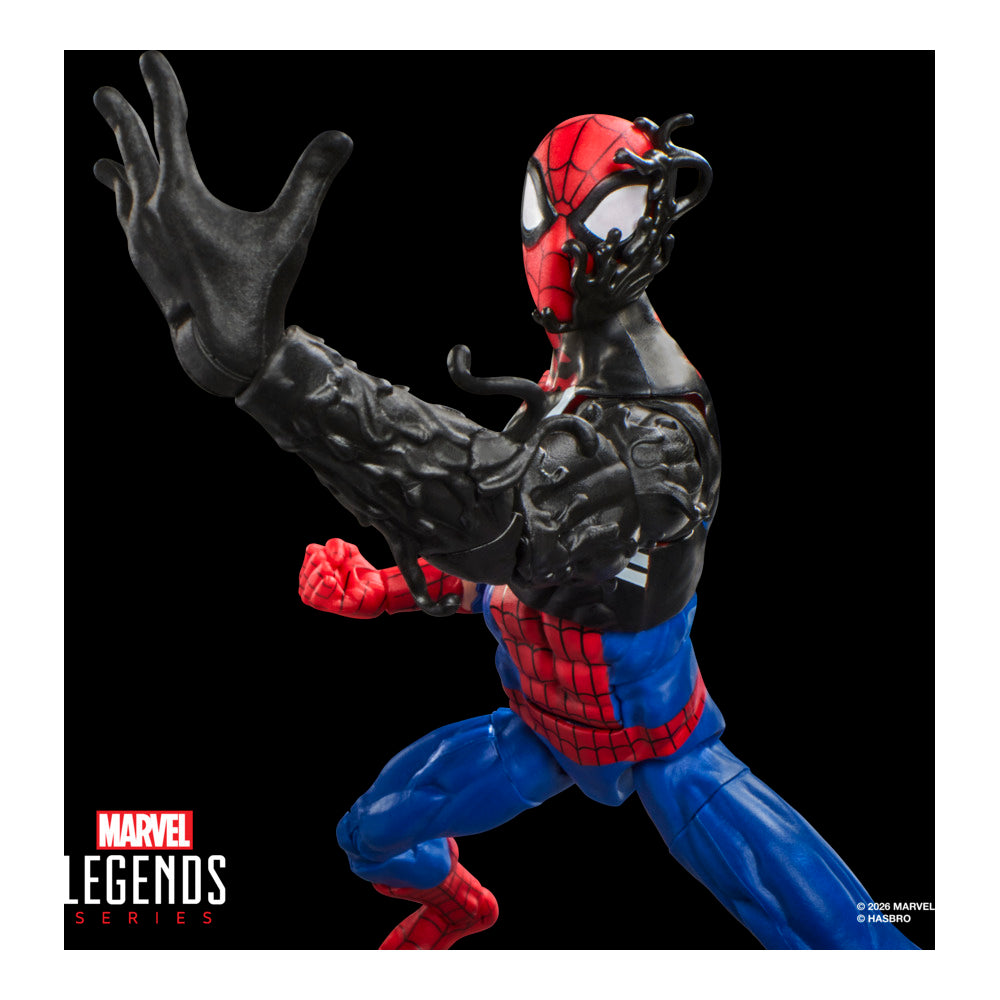 Marvel Legends Series Secret Wars Spider-Man (Alien Costume) Retro Marvel Comics Collectible 15-Cm Action Figure With Lenticular Shield