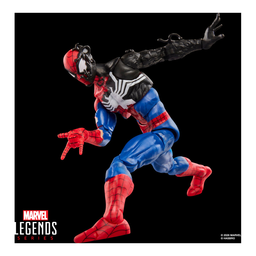 Marvel Legends Series Secret Wars Spider-Man (Alien Costume) Retro Marvel Comics Collectible 15-Cm Action Figure With Lenticular Shield