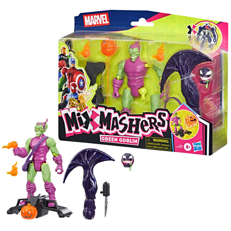 Mixmashers Marvel Green Goblin Toy, 5” (12 Cm) Spider-Man Mix-&-Match Action Figure