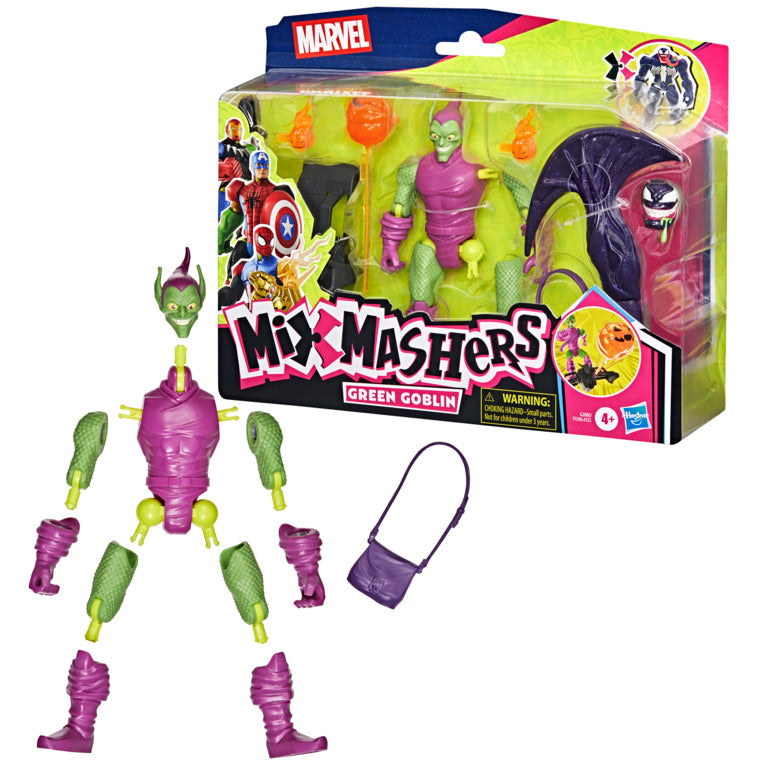 Mixmashers Marvel Green Goblin Toy, 5” (12 Cm) Spider-Man Mix-&-Match Action Figure