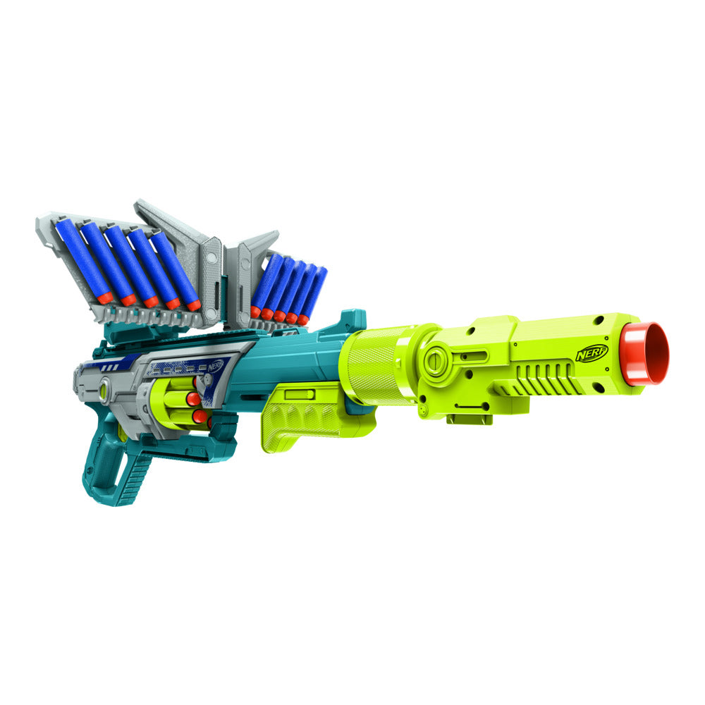 Nerf Rebel Ops Deadeye Blaster With 24 Nerf Elite Foam Darts, Shieldstock & Scope-Barrel  Attachments