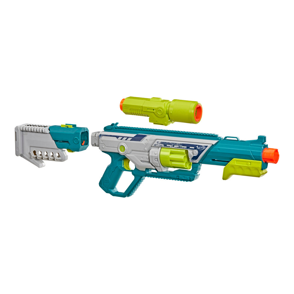 Nerf Rebel Ops Deadeye Blaster With 24 Nerf Elite Foam Darts, Shieldstock & Scope-Barrel  Attachments