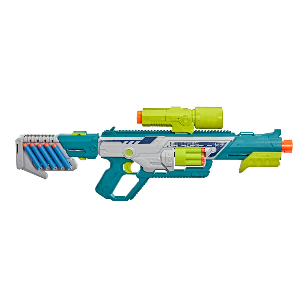 Nerf Rebel Ops Deadeye Blaster With 24 Nerf Elite Foam Darts, Shieldstock & Scope-Barrel  Attachments