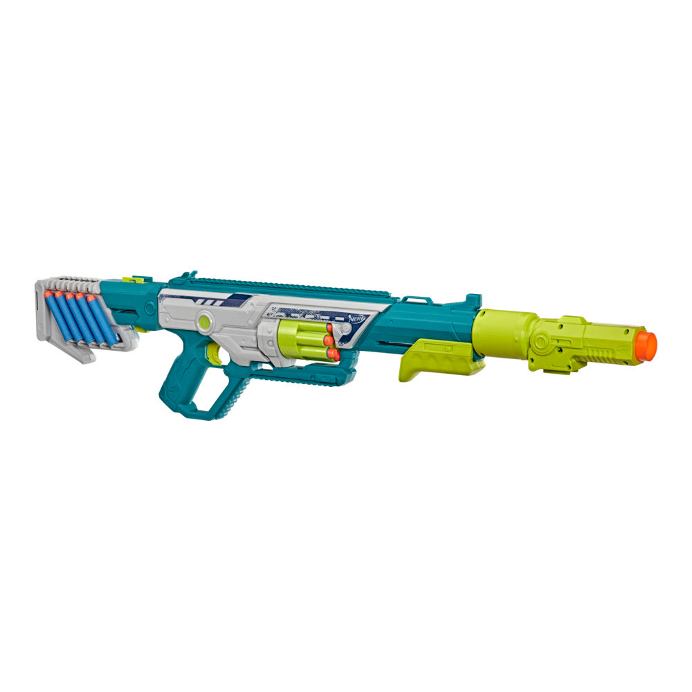 Nerf Rebel Ops Deadeye Blaster With 24 Nerf Elite Foam Darts, Shieldstock & Scope-Barrel  Attachments